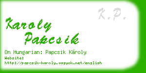 karoly papcsik business card